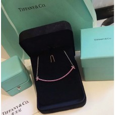 Tiffany Tiffany T Pink Swarovski Diamonds Double T Smile Anhänger Große Halskette