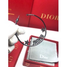 Dior JAdior Retro-Ohrringe aus schwarzem Metall mit Sternbesatz, asymmetrischen Creolen für Damen, Kristall