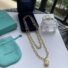 Tiffany Hardwear Südsee-Goldperlen-Anhänger, weibliche Gliederkette, silber-/gelbgoldfarben, UK-Preis