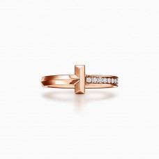 Tiffany Single Side Diamonds Tiffany T Roségold T1 Ring im Celebrity-Stil