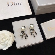 Christian Dior Tribales Diamanten Quastenanhänger Antiksilber Tropfenohrringe Weißer Perlenschmuck