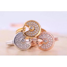 Amulette de Cartier Diamantring aus Gelbgold, Weißgold und Roségold