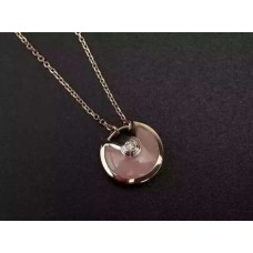 Amulette de Cartier Pink Opal Diamond Necklack in Gelbgold, Weißgold und Roségold