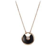 Halskette Amulette De Cartier aus Roségold mit Diamant und Onyx