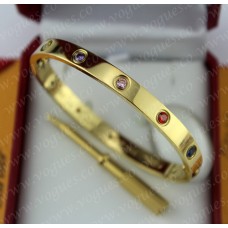 Cartier Love Armband Gelbgold mit bunten Diamanten Cartier Love Armband Gelbgold mit bunten Diamanten