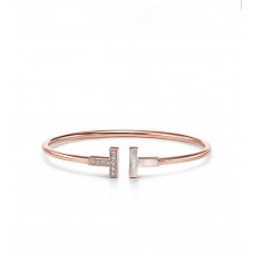 Tiffany Tiffany T1 Roségold Double T Asymmetric DiamondsMOP Rigent Armband