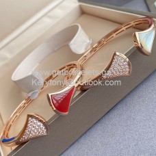 Bvlgari Divas Dream Armband Rot/Grün/Weiß mit Roségold Bvlgari Divas Dream Armband Rot/Grün/Weiß mit Roségold