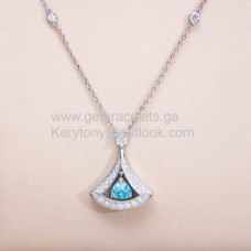 Bvlgari Divas Dream-Halskette aus Weißgold mit Pavé-Diamanten und Saphir-Kopie Bvlgari Divas Dream-Halskette aus Weißgold mit Pavé-Diamanten und Saphir-Kopie
