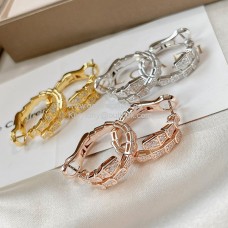 Bvlgari Serpenti Viper Ohrringe mit Pavé-Diamanten, 3 Farben, perfekt Bvlgari Serpenti Viper Ohrringe mit Pavé-Diamanten, 3 Farben, perfekt