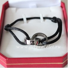 Cartier Double Ring Love Armband Weißgold Schwarzes Seil Cartier Double Ring Love Armband Weißgold Schwarzes Seil