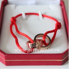 Cartier Double Ring Love Armband Roségold Rotes Seil Cartier Double Ring Love Armband Roségold Rotes Seil