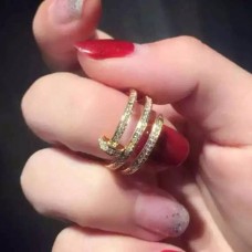 Cartier Juste Un Clou Gelbgold-Volldiamant-Doppelnagelring