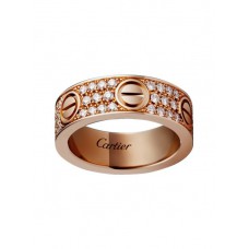 Cartier Love Ring, 18 Karat Roségold, mit Diamanten besetzt