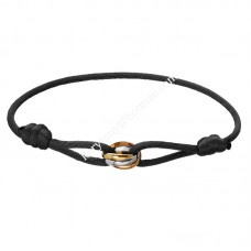 Cartier Trinity Black Rope Armband Weißgold/Gelber Gott/Roségold Cartier Trinity Black Rope Armband Weißgold/Gelber Gott/Roségold