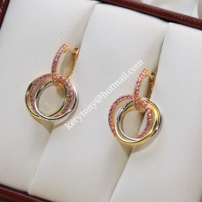 Cartier Trinity Ohrringe aus Weißgold/Gelbgold mit rosa Diamanten als Geschenk Cartier Trinity Ohrringe aus Weißgold/Gelbgold mit rosa Diamanten als Geschenk