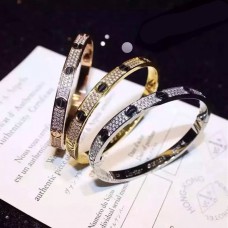 Cartier Love-Armband mit Diamantpavierung und schwarzer Keramik