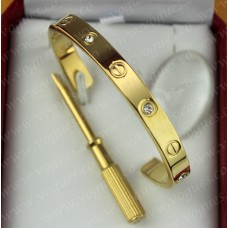 Cartier Halboffenes Liebesarmband Gelbgold 4 Diamanten