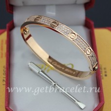 Cartier Love Armband mit Pavé-Diamanten, Roségold Cartier Love Armband mit Pavé-Diamanten, Roségold