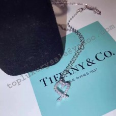 Tiffany Paloma Picasso Liebevolle Herz-Anhänger-Halskette aus Sterlingsilber mit Diamanten im Angebot
