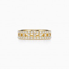 Tiffany Female Tiffany T Paved Diamonds 5,5 MM True Wide Ring Weißgold/Gelbgold