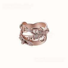 Hermes Alchimie Ring aus Roségold mit Diamanten, Weißgold/Roségold/Gelbgold, Juweliergeschäft