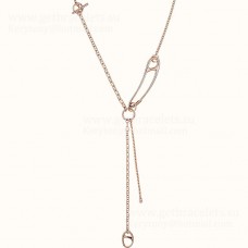 Hermes Chaine DAncre Punk Lariat Halskette Roségold/Silber