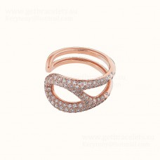 Hermes Chaine Dancre Punk Ring Roségold mit Diamanten Niedrigster Preis