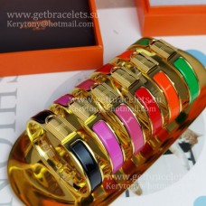 Hermes Clic Cadenas Emaille-Armband mit Schloss, Gelbgold, Verkauf