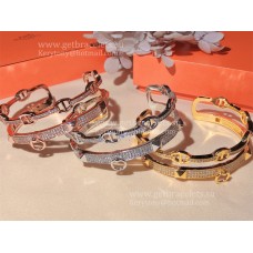 Hermes Collier de Chien Doppelschicht-Armband Weißgold/Roségold/Gelbgold Luxus