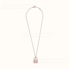 Hermes Constance Amulette Halskette mit Diamanten Silber/Gelbgold/Roségold
