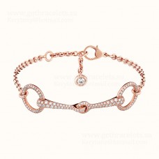 Hermes Filet DOr-Armband mit 201 Diamanten in Roségold/Weißgold für Damen im UK-Ausverkauf