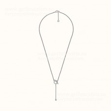 Hermes Finesse Lariat Halskette mit Diamanten Roségold/Silber