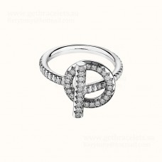 Hermes Finesse Ring mit Diamanten Weißgold Schmuck Valentinstagsgeschenk