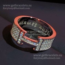Hermes H-LOGO-Ring aus Weißgold mit Pavé-Diamanten, neuester Damenschmuck Hermes H-LOGO-Ring aus Weißgold mit Pavé-Diamanten, neuester Damenschmuck