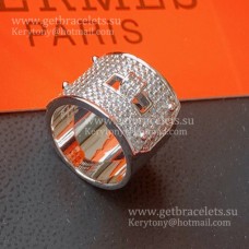 Großer Hermes-Kelly-Ring mit Diamanten im Sliver UK Store Großer Hermes-Kelly-Ring mit Diamanten im Sliver UK Store