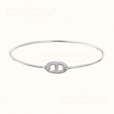 Hermes Damen Ronde-Armband mit Diamanten, Silber/Roségold/Gelbgold, klassisch Hermes Damen Ronde-Armband mit Diamanten, Silber/Roségold/Gelbgold, klassisch