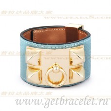 Hermes Collier de Chien Armband Blau mit Gold Hermes Collier de Chien Armband Blau mit Gold