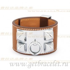 Hermes Collier de Chien Armband Kastanie mit Silber Hermes Collier de Chien Armband Kastanie mit Silber
