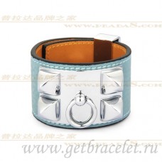 Hermes Collier de Chien Armband Blau mit Silber Hermes Collier de Chien Armband Blau mit Silber