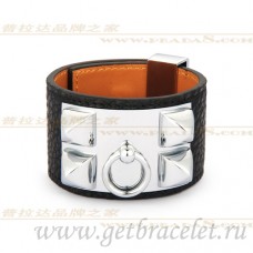 Hermes Collier de Chien Armband Schwarz mit Silber Hermes Collier de Chien Armband Schwarz mit Silber