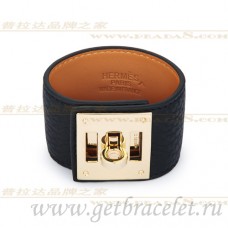 Hermes Kelly Dog Armband Schwarz mit Gold Hermes Kelly Dog Armband Schwarz mit Gold