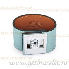 Hermes Kelly Dog Armband Blau mit Silber