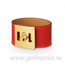 Hermes Kelly Dog Armband Rot mit Gold Hermes Kelly Dog Armband Rot mit Gold