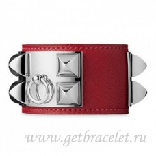 Hermes Collier de Chien Armband Rot mit Silber Hermes Collier de Chien Armband Rot mit Silber