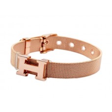 Hermes H Logo verstellbares Bandarmband aus Roségold Hermes H Logo verstellbares Bandarmband aus Roségold