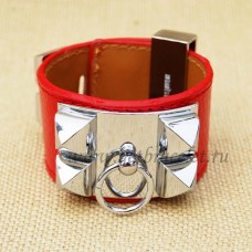 Hermes Collier de Chien Armband Rot Silber Rot Silber Hermes Collier de Chien Armband Rot Silber Rot Silber