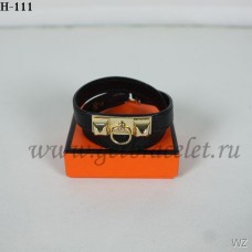 Hermes Rivale Double Wrap Armband Schwarzgold Hermes Rivale Double Wrap Armband Schwarzgold