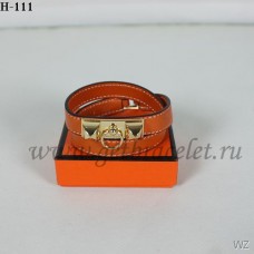 Hermes Rivale Double Wrap Armband Orange Gold Hermes Rivale Double Wrap Armband Orange Gold