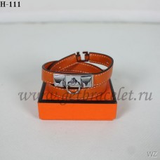 Hermes Rivale Double Wrap Armband Orange Silber Hermes Rivale Double Wrap Armband Orange Silber