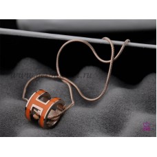 Hermes 3D Pop “H” logo Schlangenknochen-Orange-Halskette aus Roségold Hermes 3D Pop “H” logo Schlangenknochen-Orange-Halskette aus Roségold